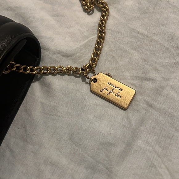 NWOT Coach x Jennifer Lopez Quilted Crossbody Clutch Black Leather - Picture 3 of 6